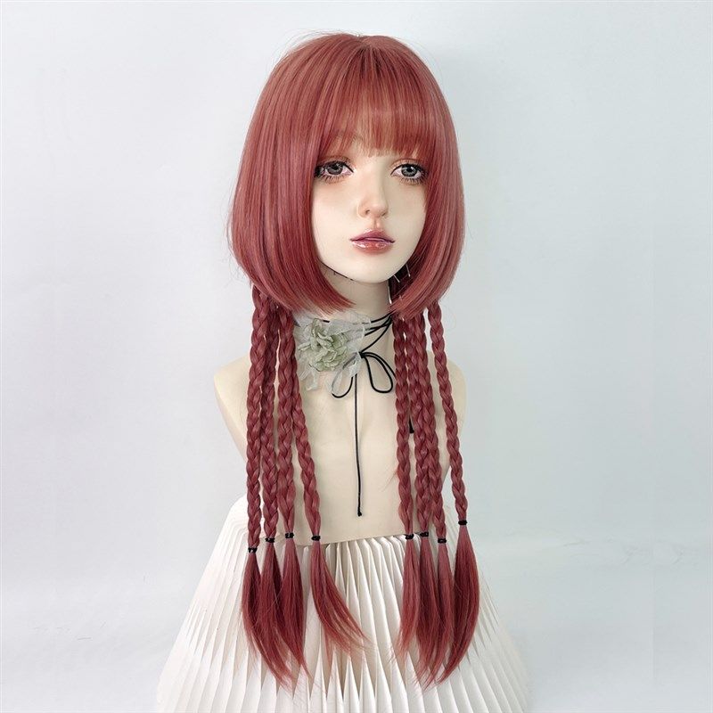 粉色假发水母头亚文化公主切二次元全头套女长直发lolita日常jk毛