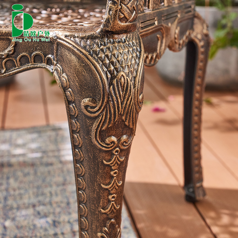 户外欧式铸铝桌椅阳台三件套小茶几室外庭院花园休闲酒店家具