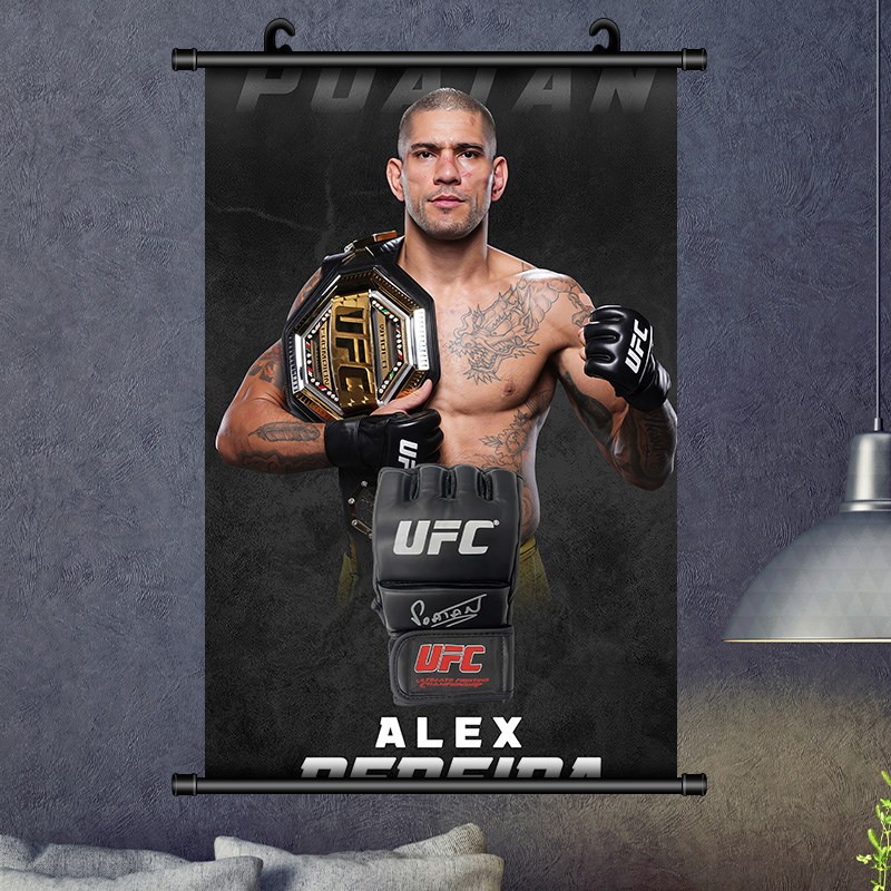 拳王石拳佩雷拉海报ufc明星格斗搏击拳击馆超大装饰墙壁纸贴定制