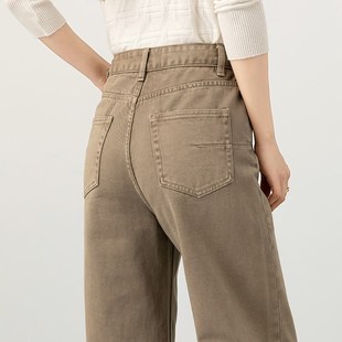 子工装 裤 宽松休闲阔腿裤 2024新款 女裤 女春秋裤 大码 高腰直筒牛仔裤