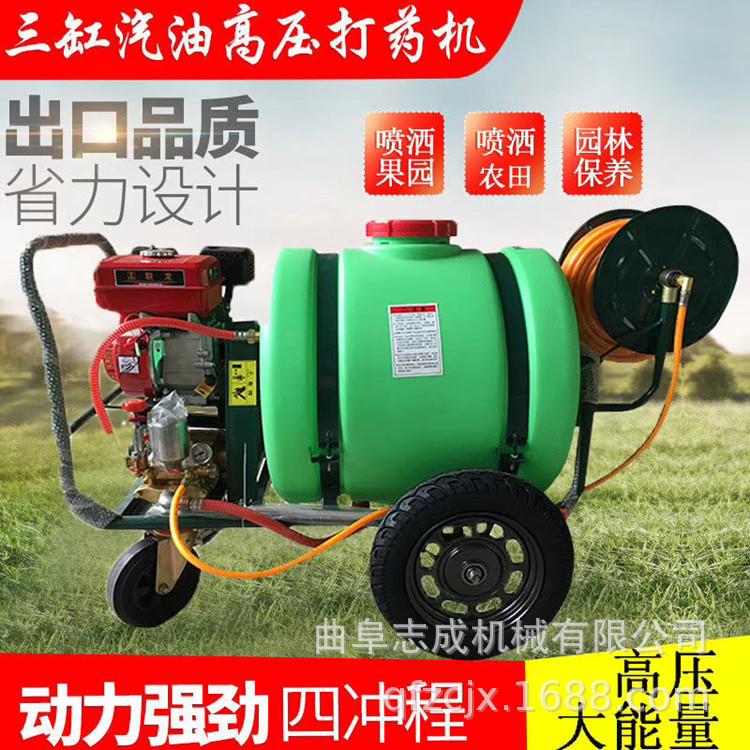 160升养殖场消毒车 手推式汽油高压打药机 大棚果园打药机