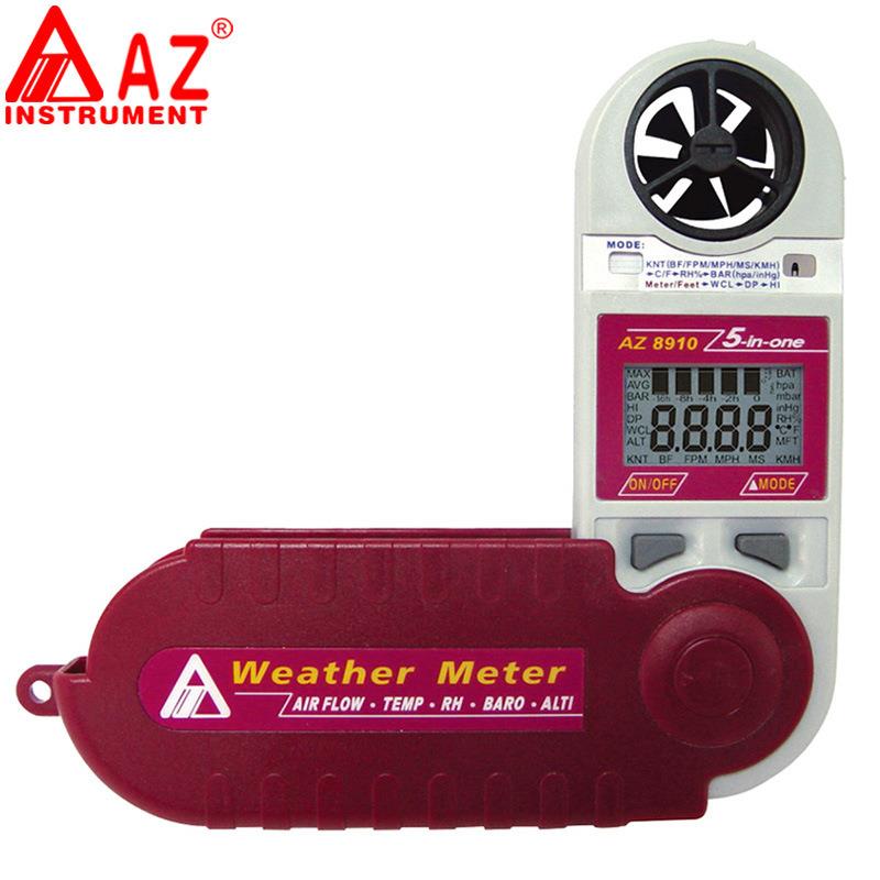 风速计AZ8909高精度风速仪温湿度压力露点热力指数高度AZ8910