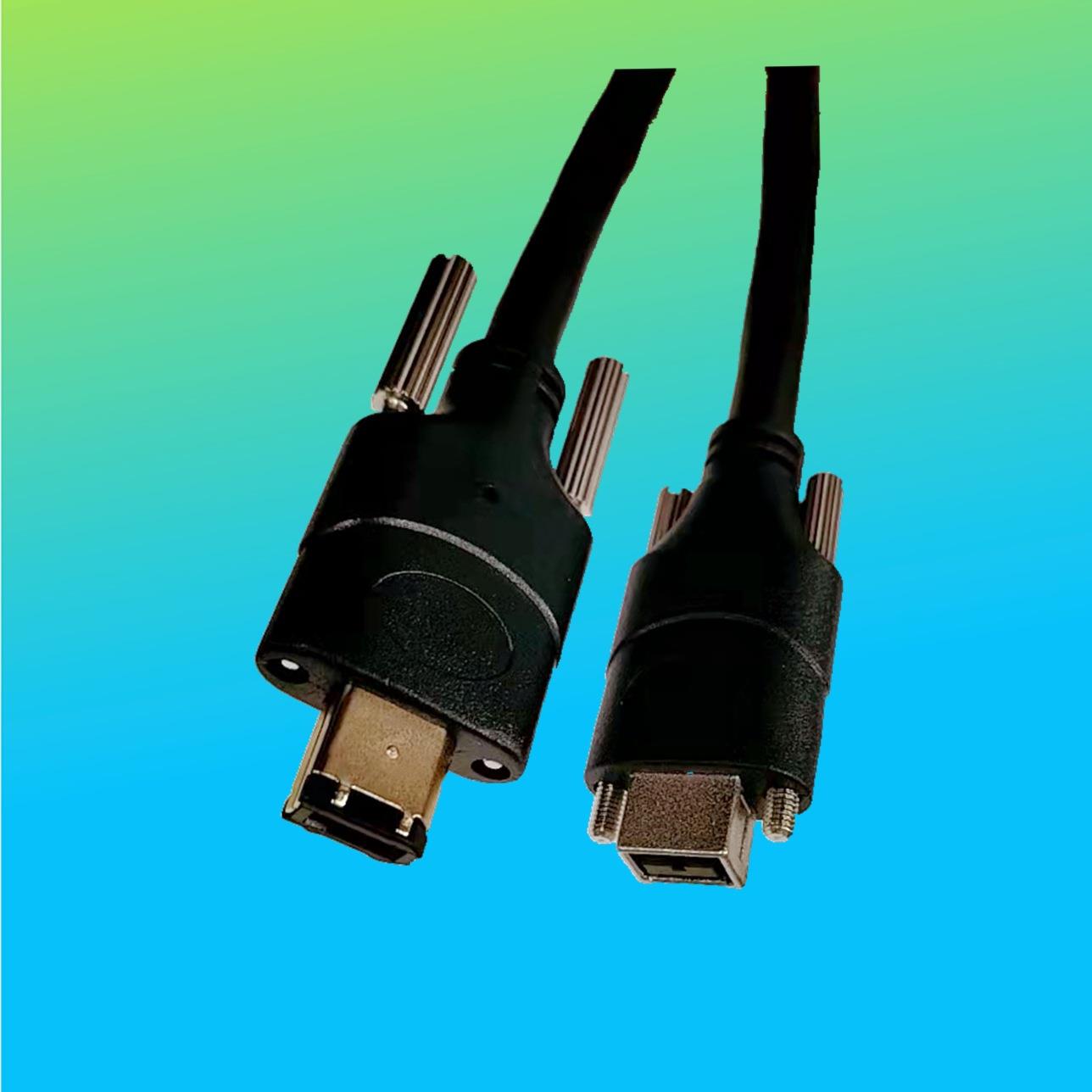 AOI常用1394B对A工业相机图像传输线1394A标准协议6PIN火线400M