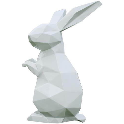卡通几何兔子摆件园林装饰品户外大型创意景观玻璃钢落地组合雕塑