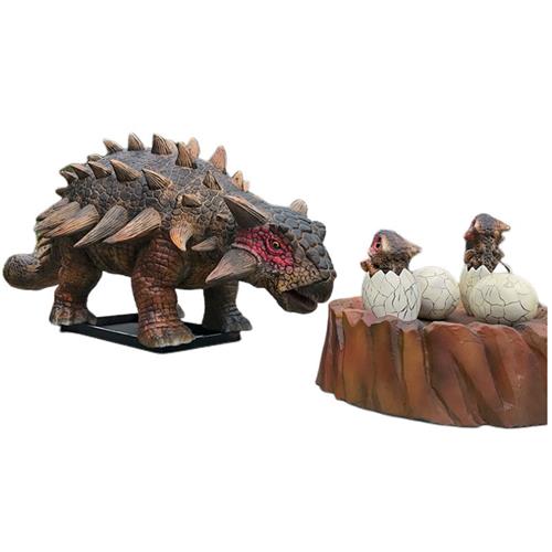 年专业仿真恐龙制作厂家仿真机械恐龙模型甲龙一家亲宝宝