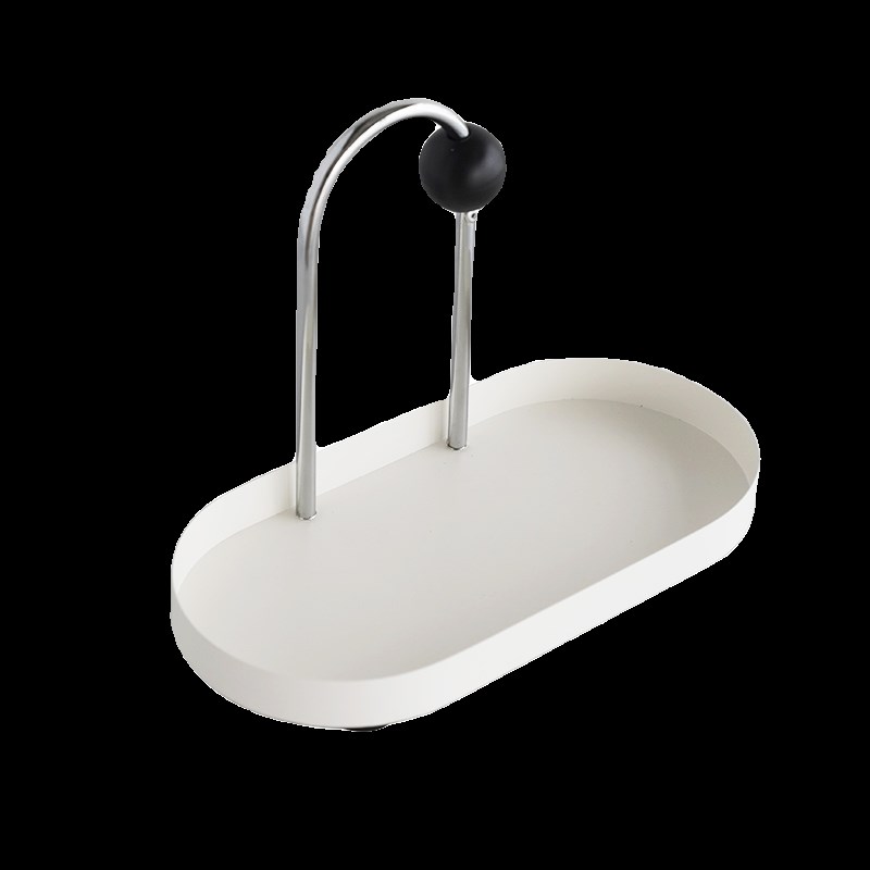 方寸时光北欧铁艺香薰托盘手提装饰盘卧室桌面黑白简约首饰收纳盘