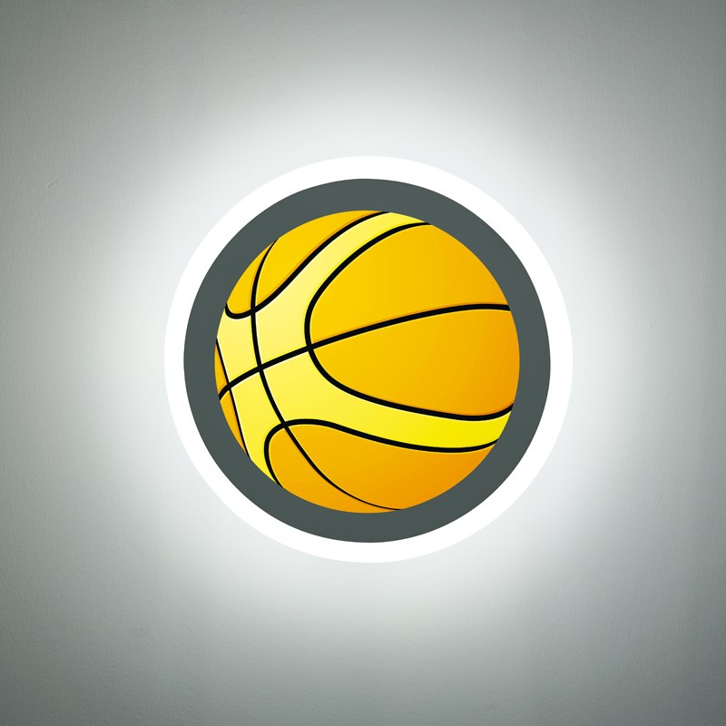 来图定制儿童房语音声控壁灯卧室卡通床头灯篮球小夜灯体彩福彩