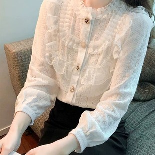 150小个子洋气加绒加厚蕾丝打底衫女155秋冬内搭上衣雪纺衬衫xs码