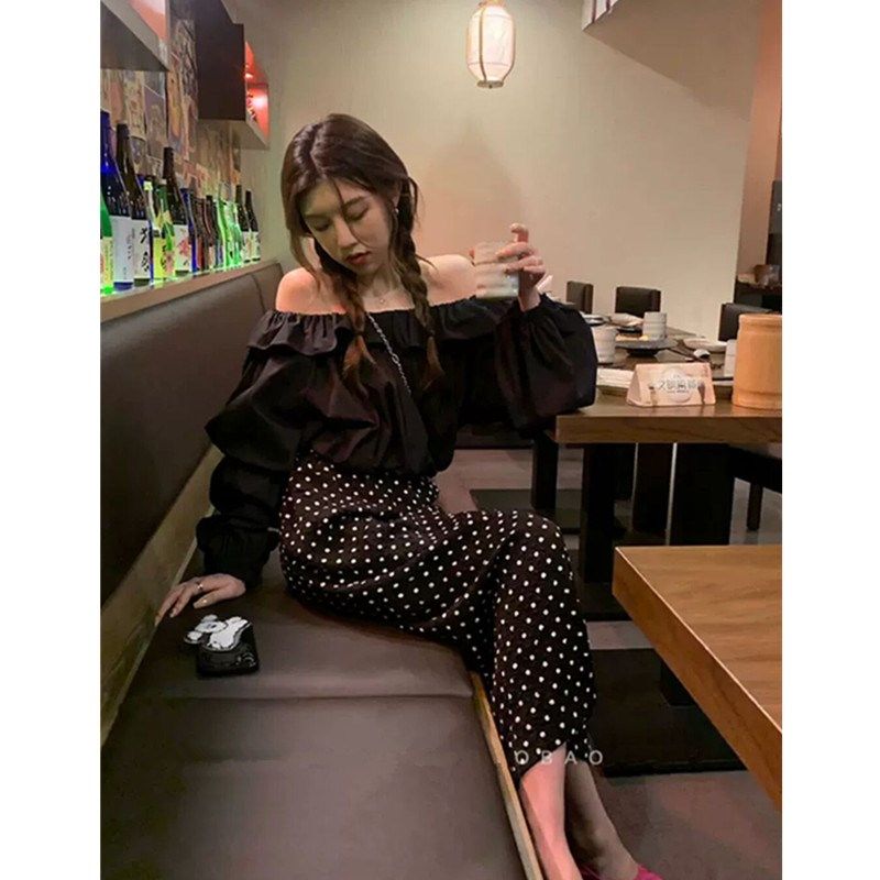 2024夏季新款复古白色波点半身裙女大码肌理感小个子a字直筒长裙