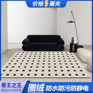 侘寂风地毯客厅家用轻奢高级沙发垫茶几毯卧室房间床边毯可擦免洗