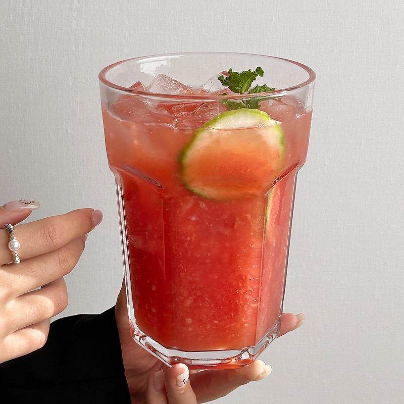 网红ins风餐厅超大容量玻璃杯 500ml杯子饮料杯水果茶杯 莫吉托杯