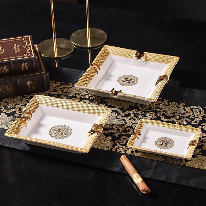 欧式烟灰缸陶瓷家用客厅高档奢华大号个性KTV雪茄烟缸家用潮流