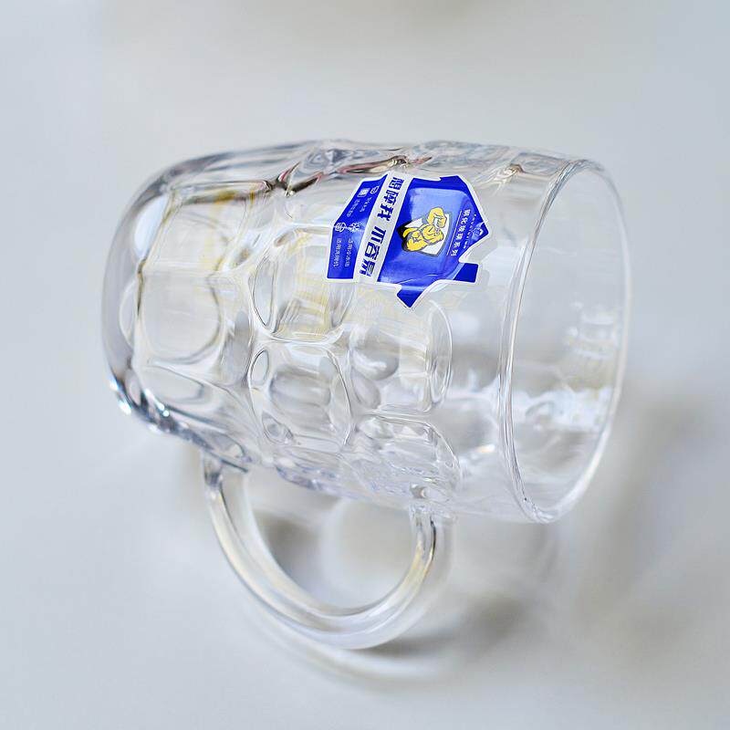 钢化玻璃杯子防摔加厚耐热高温茶杯带把手柄家用待客水杯扎啤酒杯