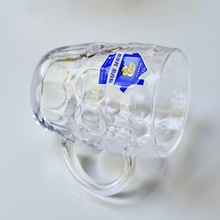 钢化玻璃杯子防摔加厚耐热高温茶杯带把手柄家用待客水杯扎啤酒杯