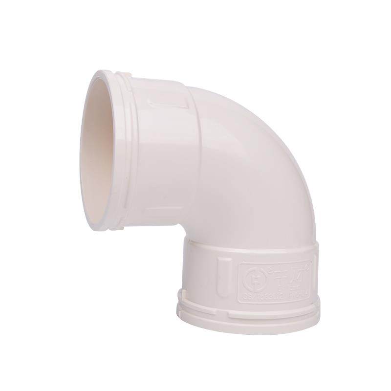 中财PVC弯头 排水管90度 直角弯下水管门弯配件50 75 110 160 200