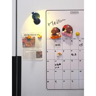 zakka日历计划表冰箱贴留言板磁贴白板磁吸门上辅食记录备忘打卡