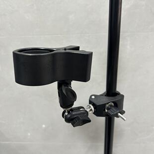 大钳麦克风钳支架圆管固定钳卡拉ok麦克风支架三脚架配件360豌豆