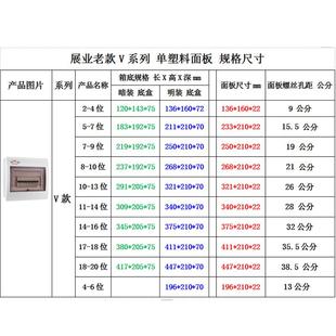 展业配电箱面板盖板塑料单面板明装暗装4 9 13 20位PZ30豪华型箱