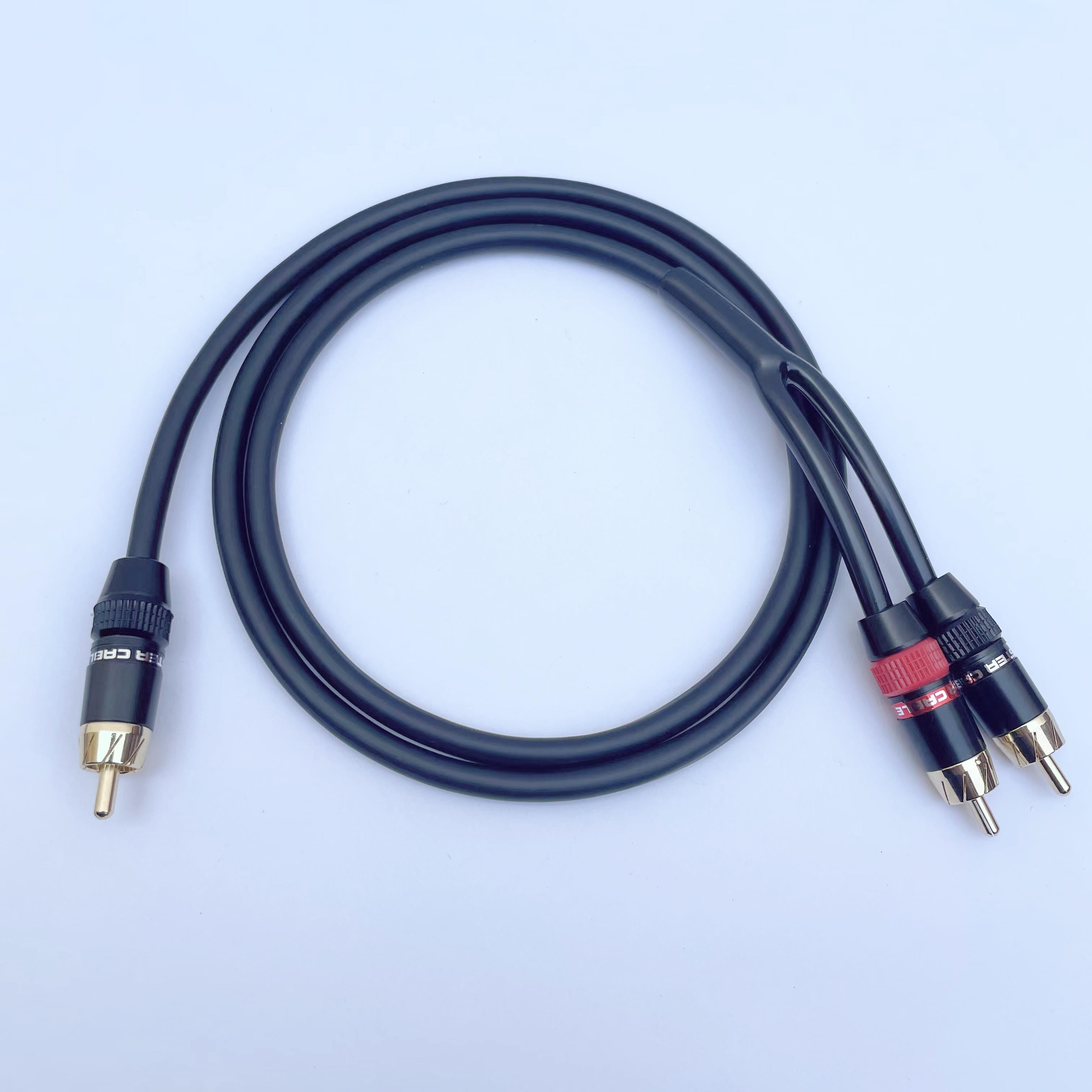 subwoofer单莲花转双莲花低音炮转功放音箱RCA一分二连接音频线