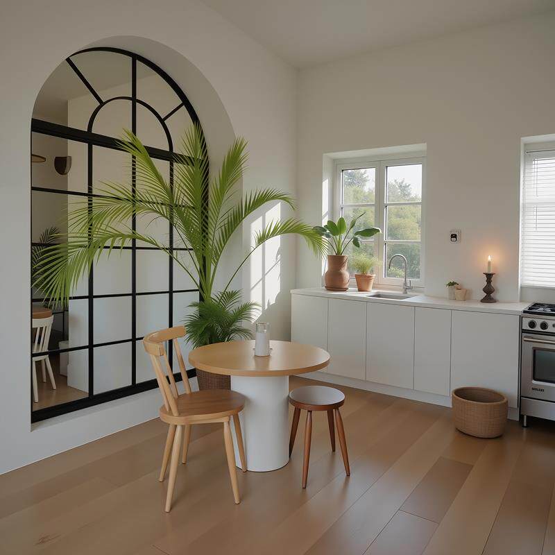 法式铝合金玻璃隔断屏风铁艺玄关假窗户不锈钢奶油风客厅复古拱形