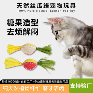 天然丝瓜络宠物玩具猫薄荷自嗨解闷猫咪玩具磨牙洁齿逗猫棒糖果