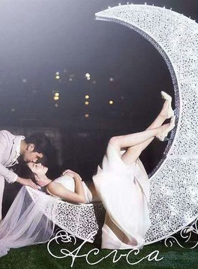 园林景观雕塑道具摆件欧式创意月亮主题婚庆舞台户外摄影装饰摆设