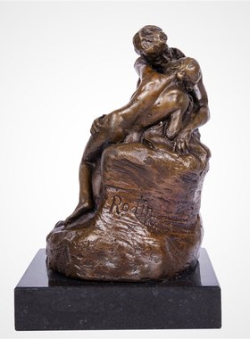 罗丹拥吻欧式桌面纯雕小摆件古典艺术婚房恋人结婚周年纪念日礼品