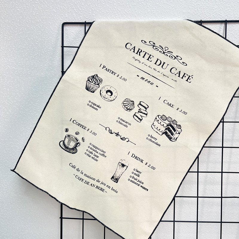 法式纯棉餐巾白领挂布餐布面包甜品咖啡店装饰布拍照道具茶巾