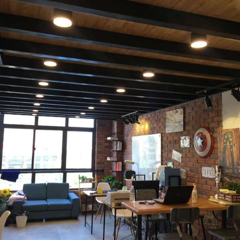 led明装筒灯圆形免开孔3/4/5/6/8寸展厅店铺商用20w30w50w过道cob