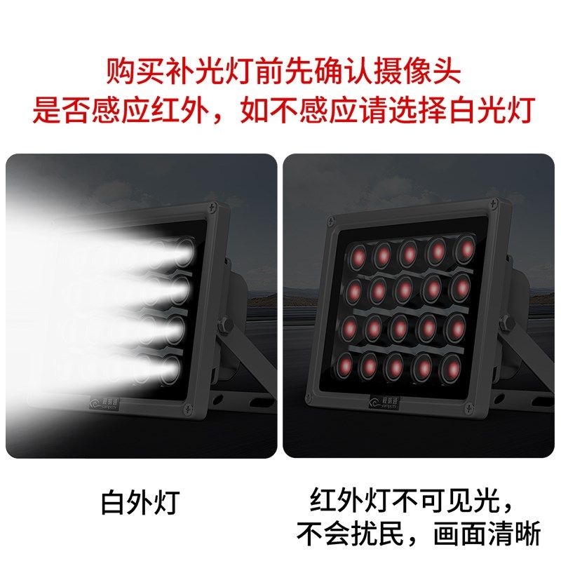 补光灯白光停车场小区大功率夜视摄像头辅助灯
