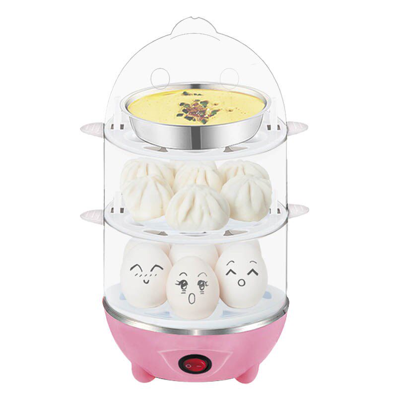 帝禾家用双层煮蛋器自动断电实用型大容量三层煮蛋机煎蛋器蒸蛋机