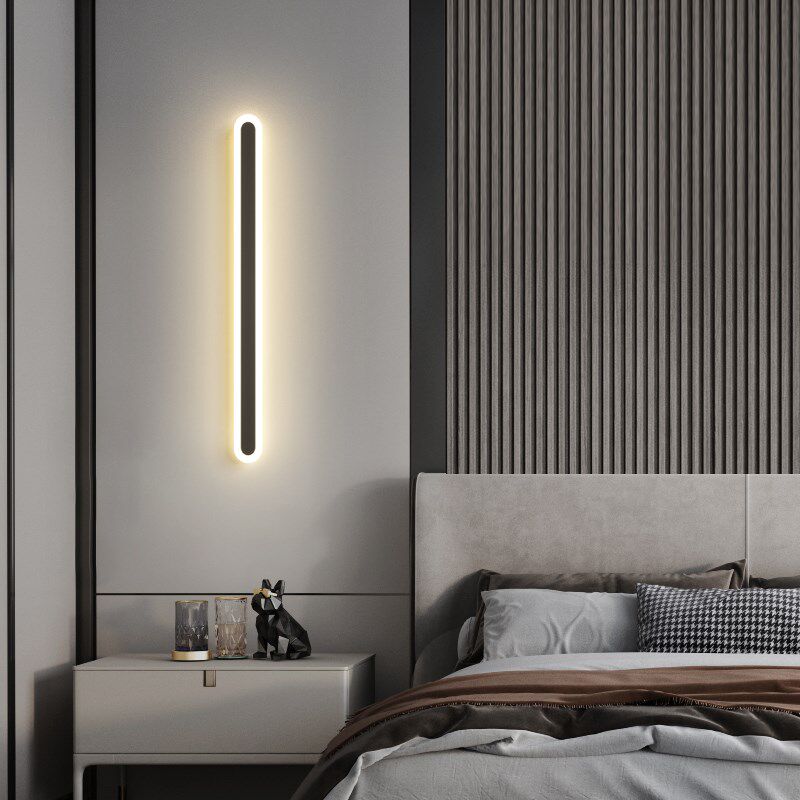 现代极简长条壁灯客厅沙发电视卧室床头格栅背景墙壁灯具