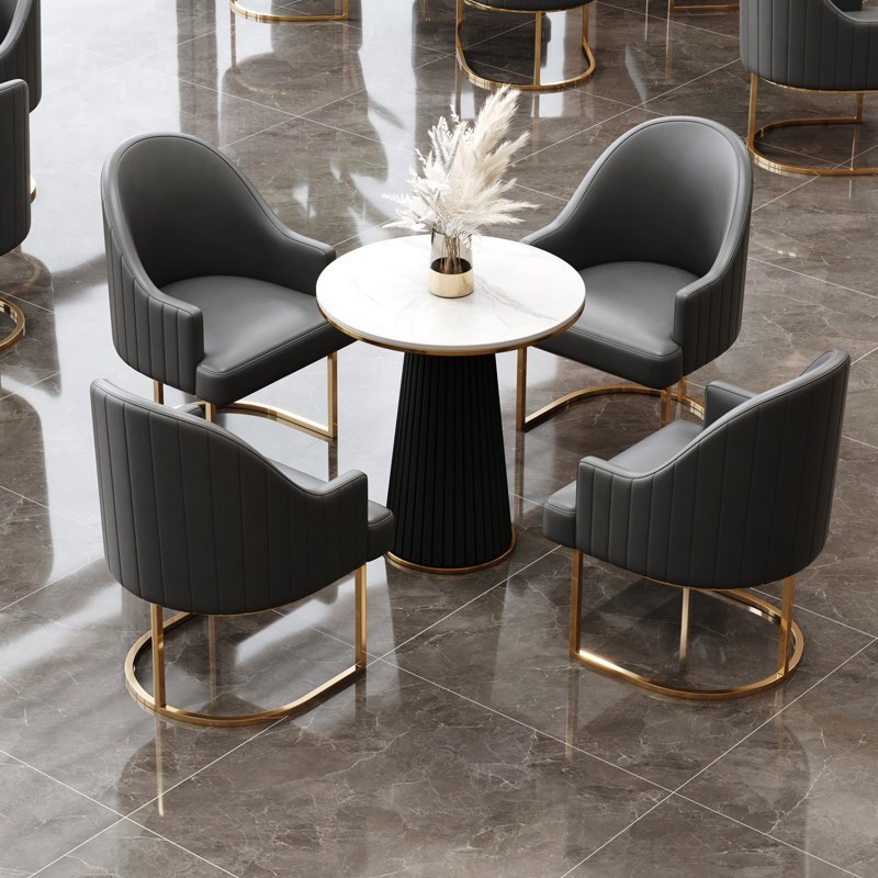 售楼处美容院洽谈单人沙发椅商务酒店大堂休息区接待桌椅茶几