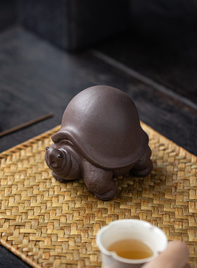 创意紫砂将军龟茶宠手工养招财饰茶盘茶台饰品茶具