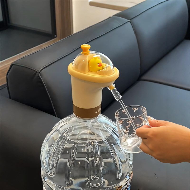桶装水抽水器电动可爱卡通小黄鸭矿泉水充电式自动泵饮水机取水器