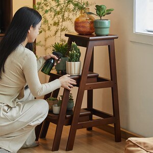 绿朵实木梯凳两用台阶登脚吧台凳架小梯子