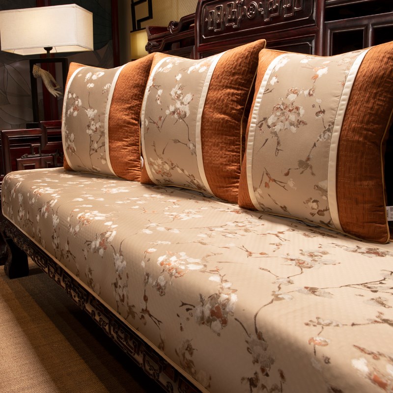 中式防滑沙发巾家用红木沙发盖巾实木家具全盖布罗汉床坐垫布艺