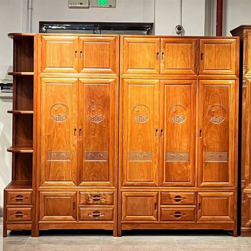 加高大金梨木自由中式多门衣橱全实木顶箱柜转角