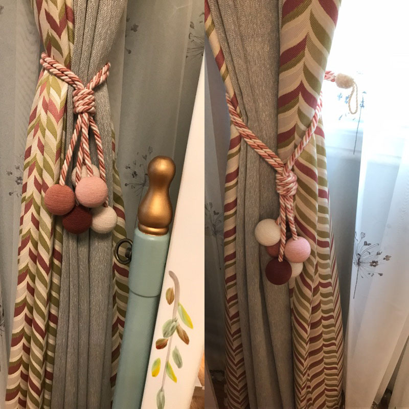 快乐童年 现代卡通窗帘绑带绑绳挂钩儿童房窗帘扣可爱挂球