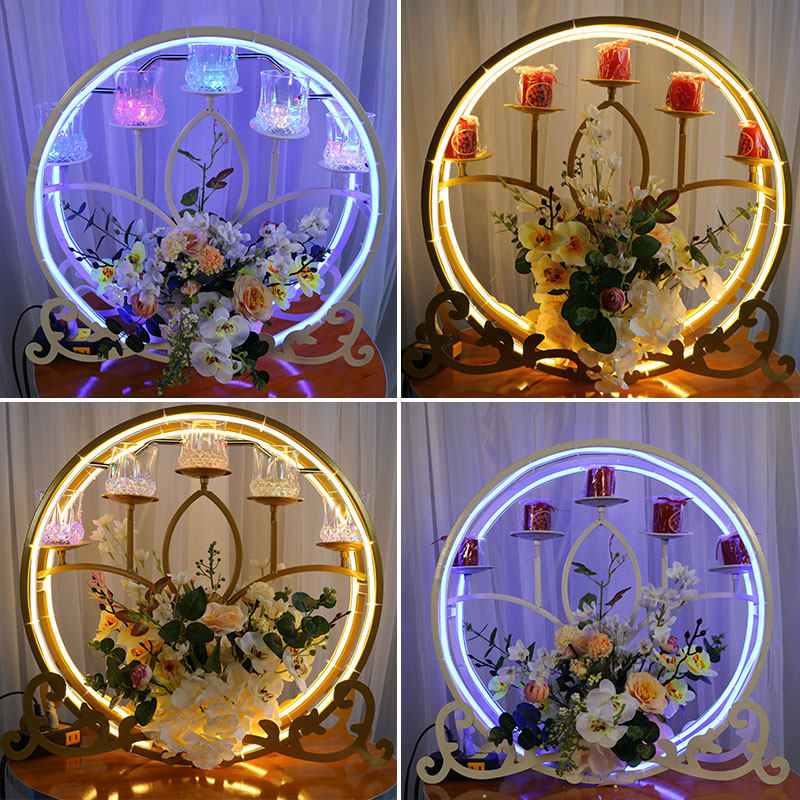 新款婚庆道具香槟塔艺铁质欧式酒塔烛台两用发光杯塔许愿台