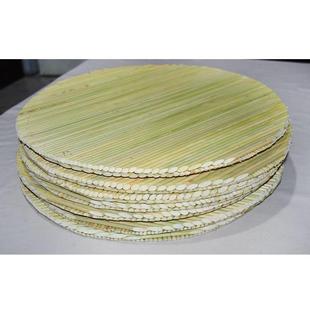 手工高粱杆盖帘家用m双层天然竹饺子帘圆形包边放饺子馒头托盘篦