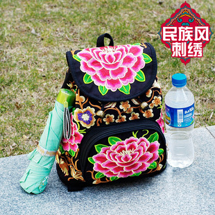 民族风绣花包包u刺绣休闲帆布小孩女士学生书包背包双肩 2021新款