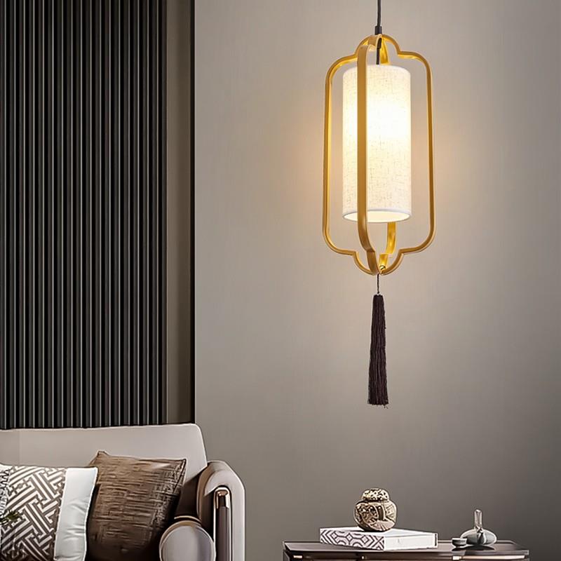 新中式单头小吊灯复古典中国风饭店商用餐饮吧台走廊过道卧室灯具