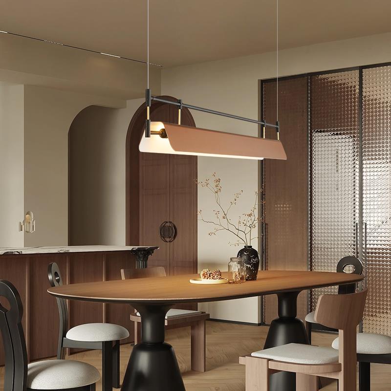 法式覆古吧台饭厅灯美拉德设计师长条中古风餐吊灯一字餐桌岛台灯