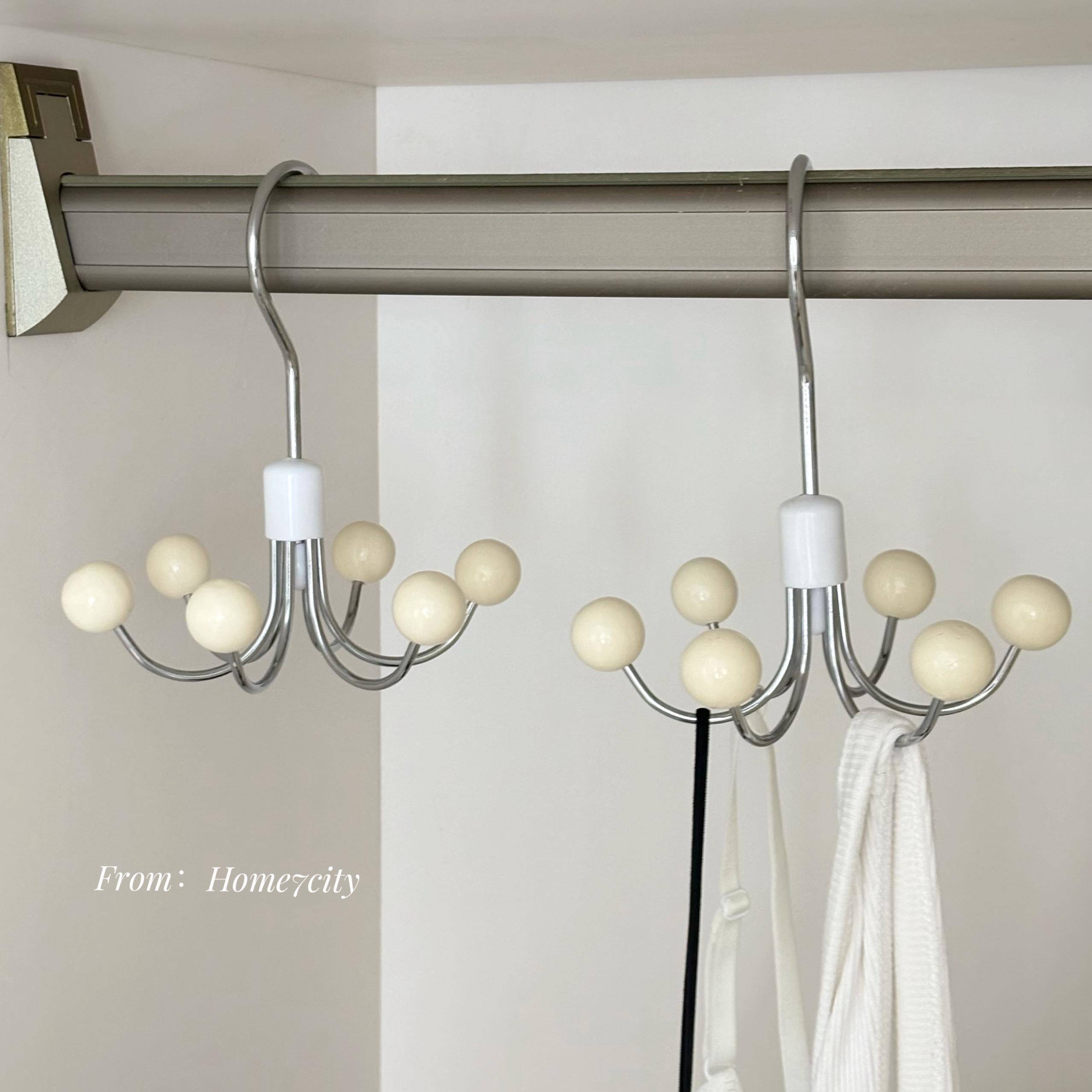 可旋转吊带内衣收纳衣架宿舍家用挂衣架6勾多功能金属衣柜挂钩