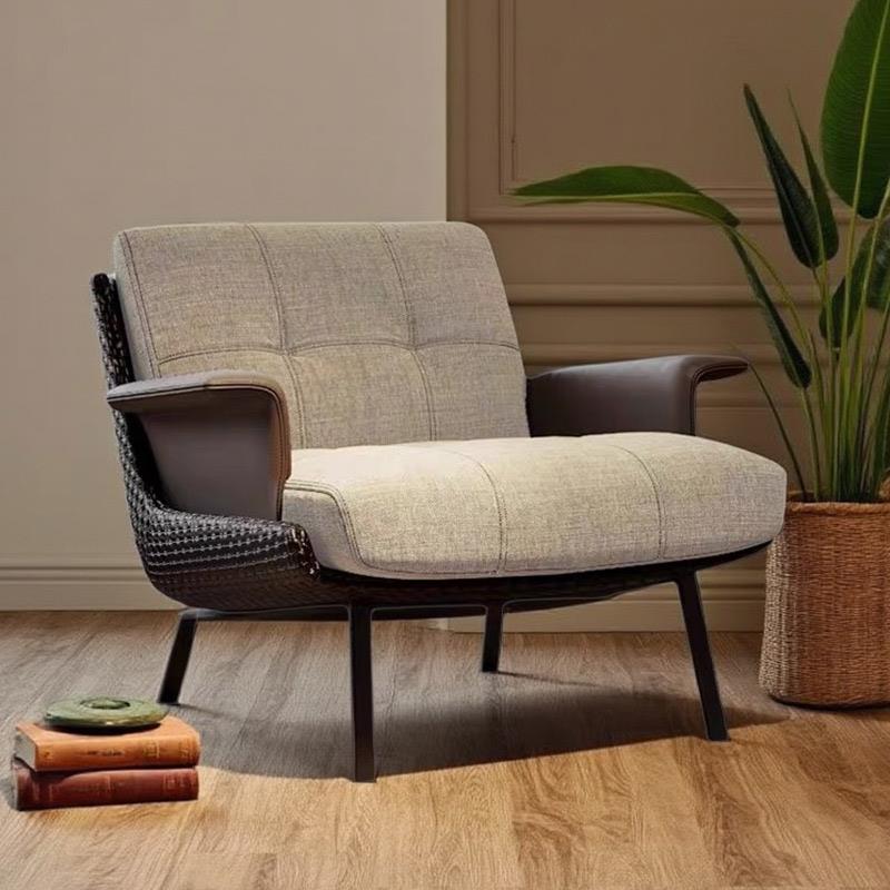 中古风设计师款客厅阳台单人沙发椅民宿咖啡厅Daiki扶手休闲椅子