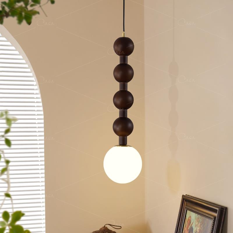 美拉德法式中古卧室床头灯美式复古餐厅吧台实木艺术葫芦吊灯casa