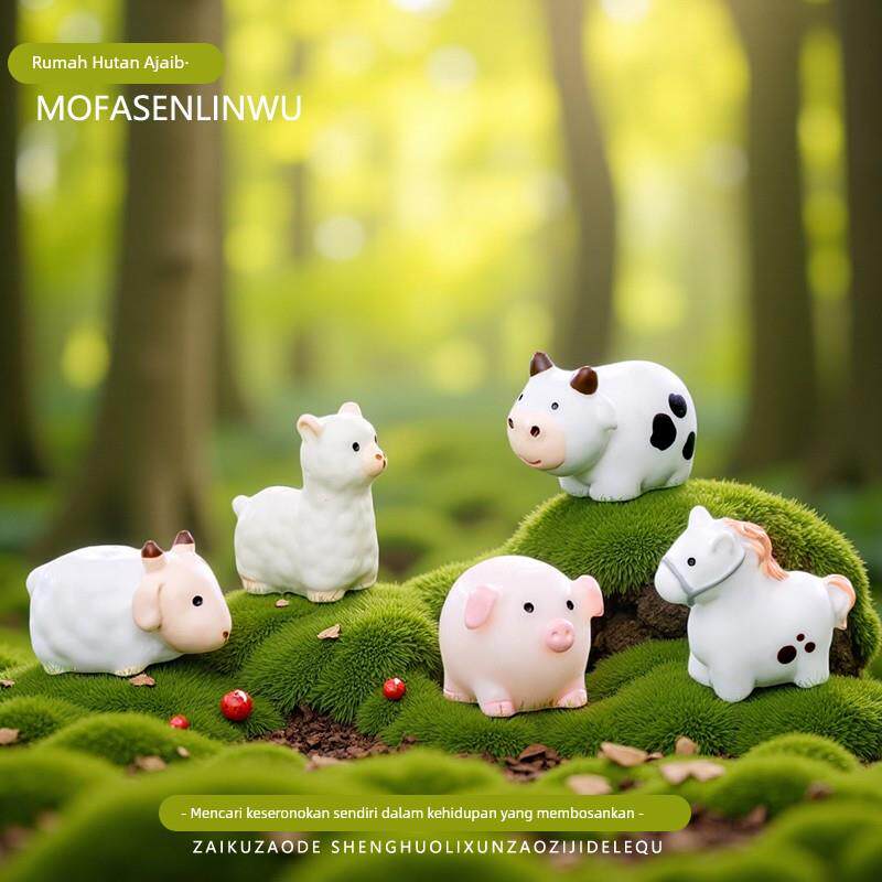 微景观创意农场小猪羊牛马动物苔藓DIY造景装饰品迷你桌面小摆件