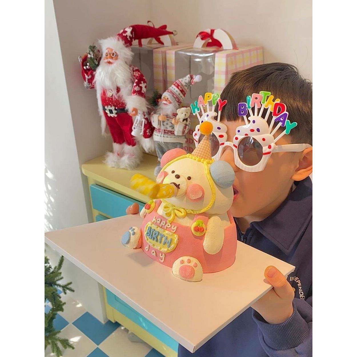 烘焙秘密 韩国覆古ins彩色吹龙搞怪蛋糕卷卷哨子派对儿童生日装饰