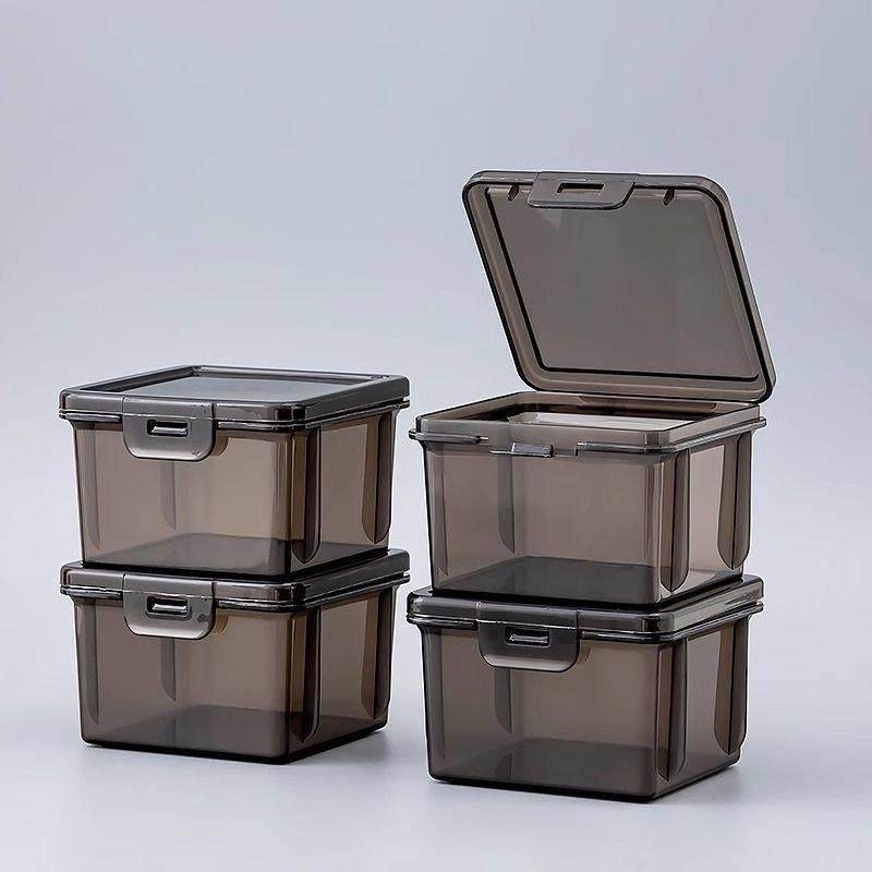 卡片收纳盒翻盖ins透明盒子收纳盒收纳整理防尘多功能桌面整理盒,收纳整理,卡片收纳盒/册,淘宝优惠券,粉丝福利购,淘宝优惠卷